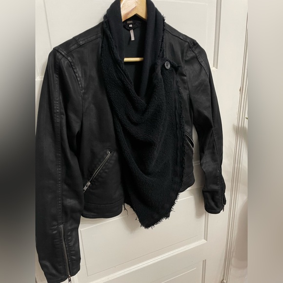 Free People Drape Front Moto jacket size 0 - Picture 6 of 10